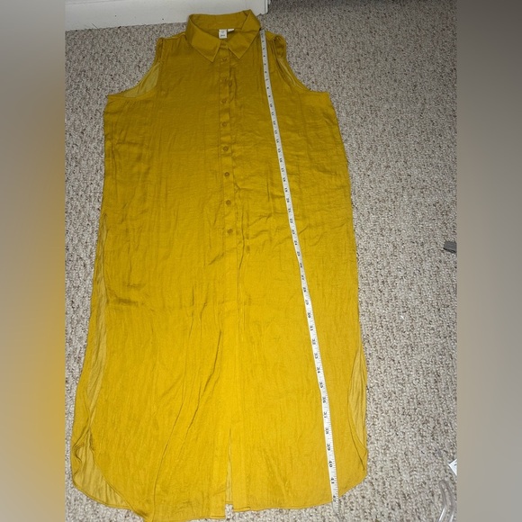 Joie Mustard Yellow Button-Down Midi Dress size M - Picture 6 of 7